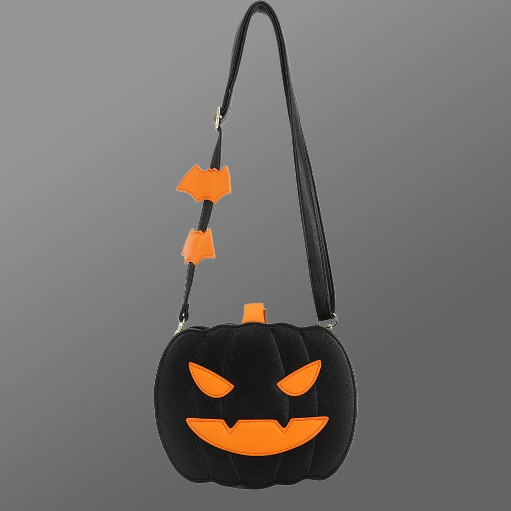 Pumpkin Demon Messenger Bag – Halloween PU Leather Shoulder Bag