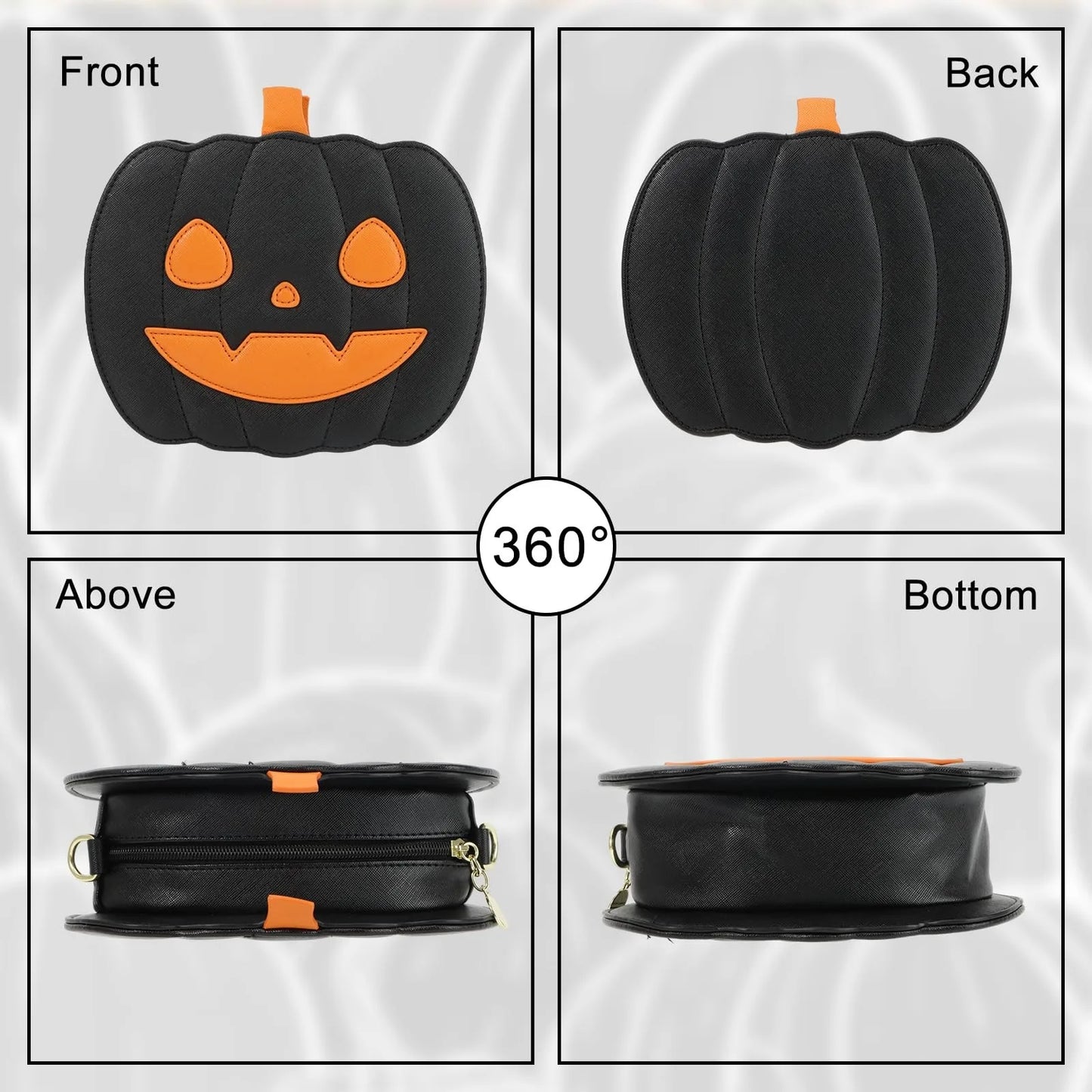 Pumpkin Demon Messenger Bag – Halloween PU Leather Shoulder Bag