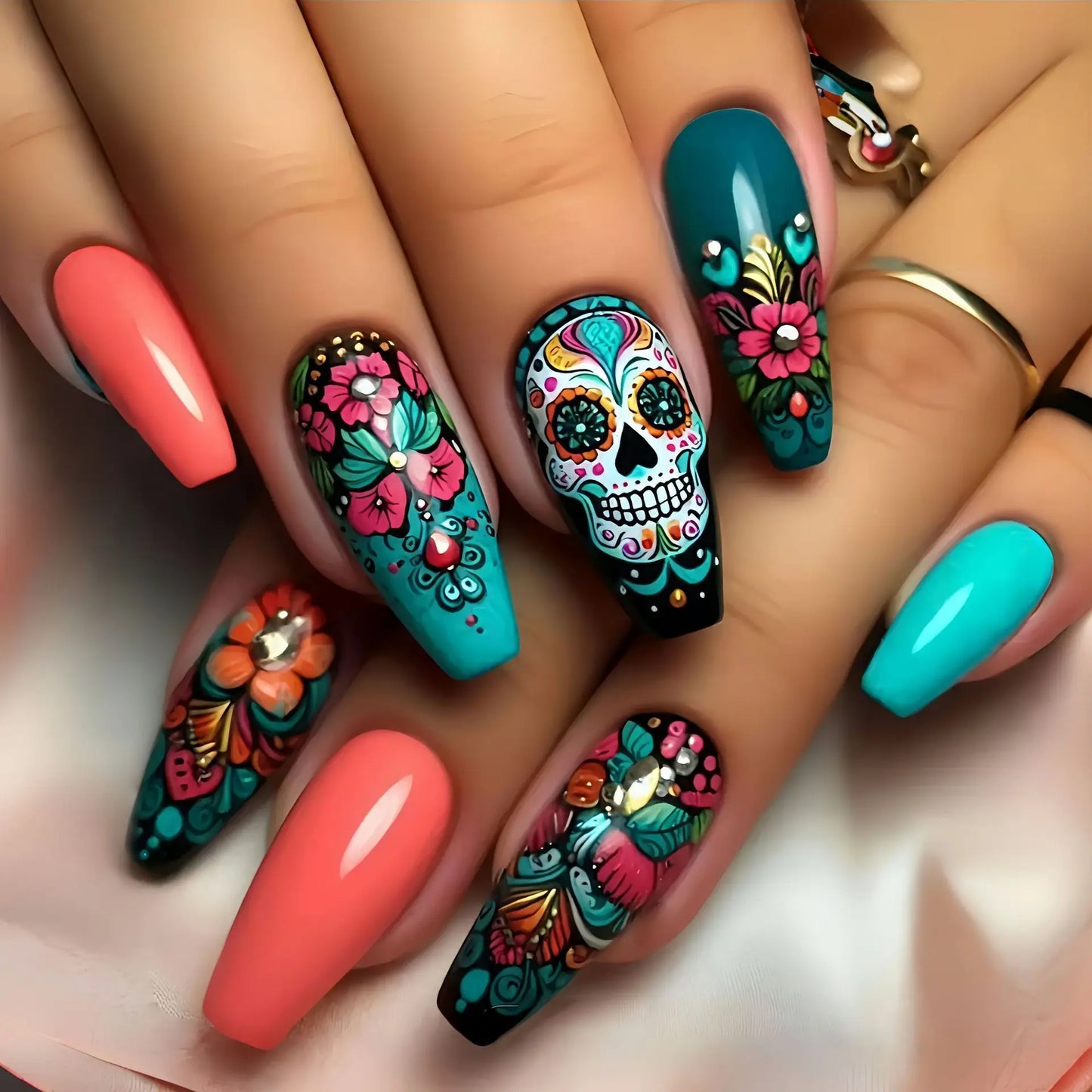 Bewitching Nights Nail Tips – Spooky Chic False Nails for Magical Nights
