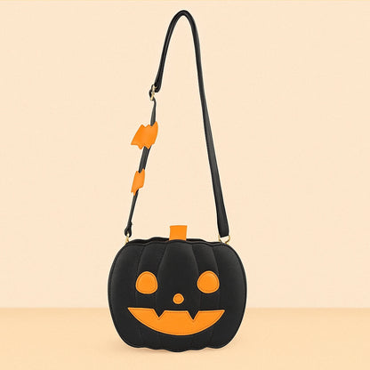 Pumpkin Demon Messenger Bag – Halloween PU Leather Shoulder Bag