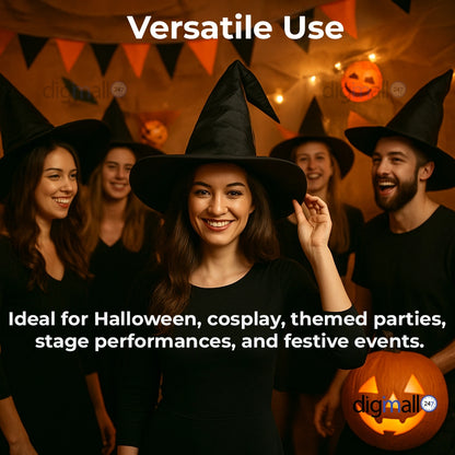 Hexen Hat – Classic Halloween Witch & Wizard Costume Headgear