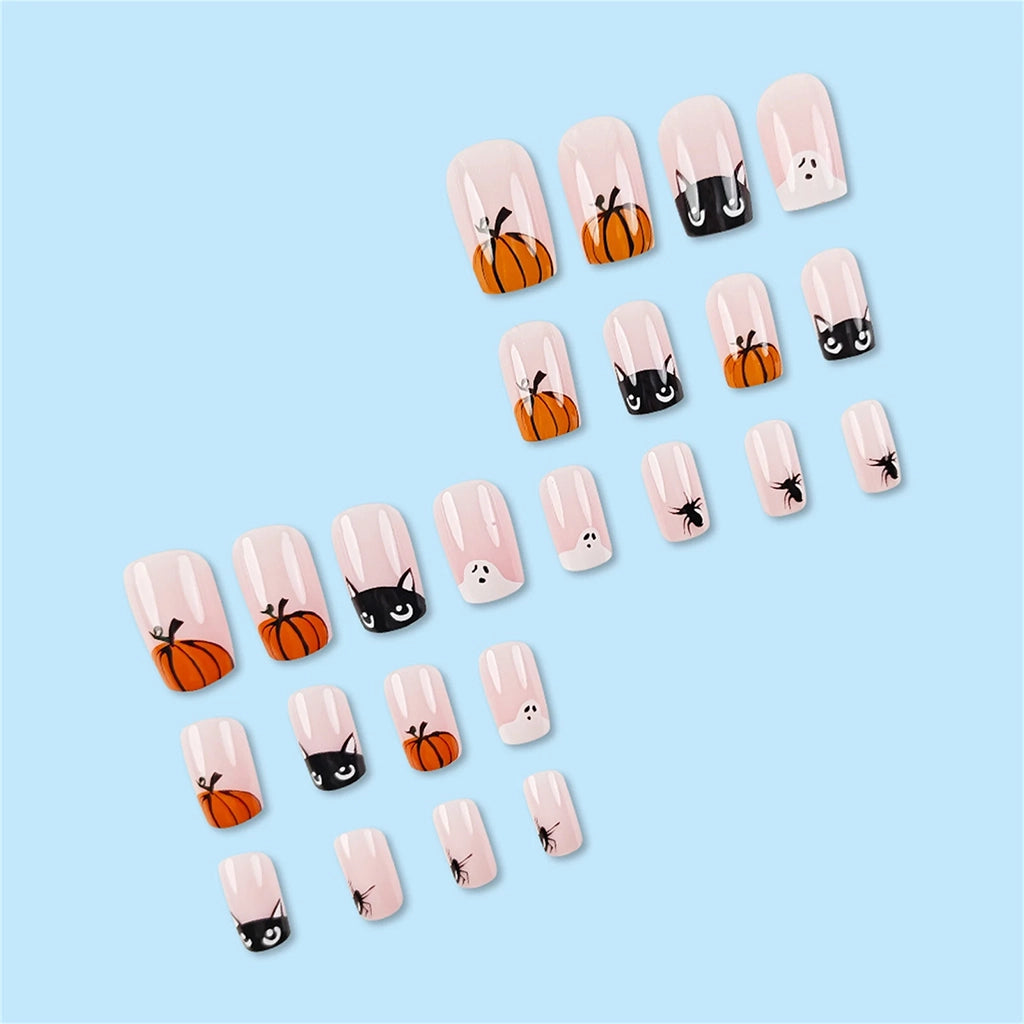 Spooky Chic Press-On Nails-24pcs Nude Pink Halloween Nails