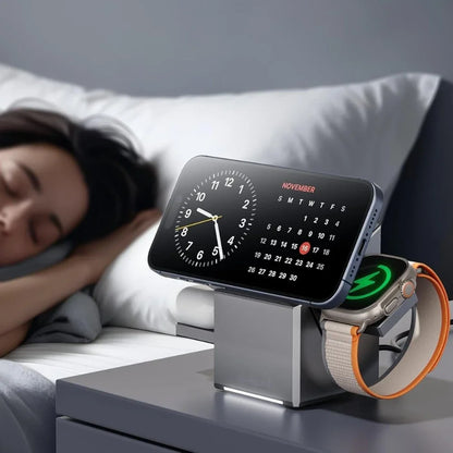 SnapVolt Qi2 3-in-1 Magnetic Charging Dock for iPhone, Watch & AirPods