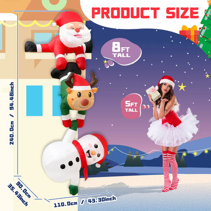 Climbing Santa & Friends" 8FT Christmas Inflatable
