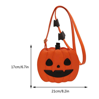Pumpkin Demon Messenger Bag – Halloween PU Leather Shoulder Bag
