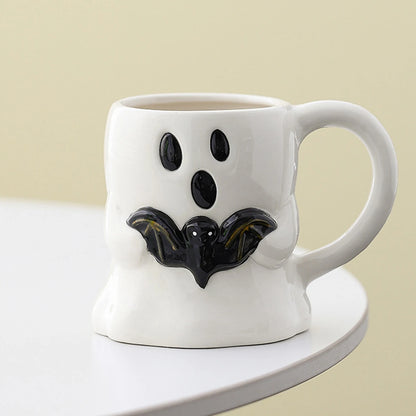 Cute Ghost Halloween Mug – Ceramic Spooky Coffee Cup with Handle