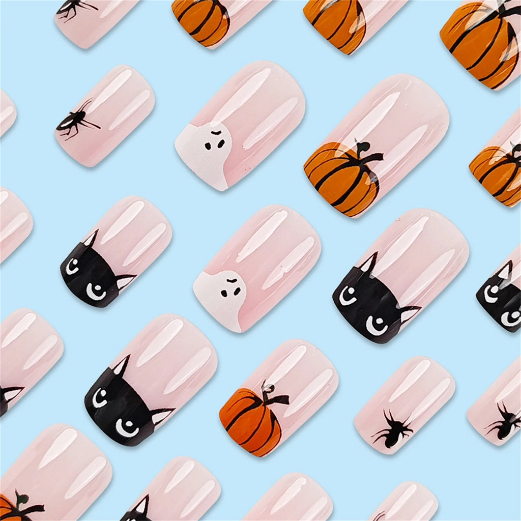 Spooky Chic Press-On Nails-24pcs Nude Pink Halloween Nails