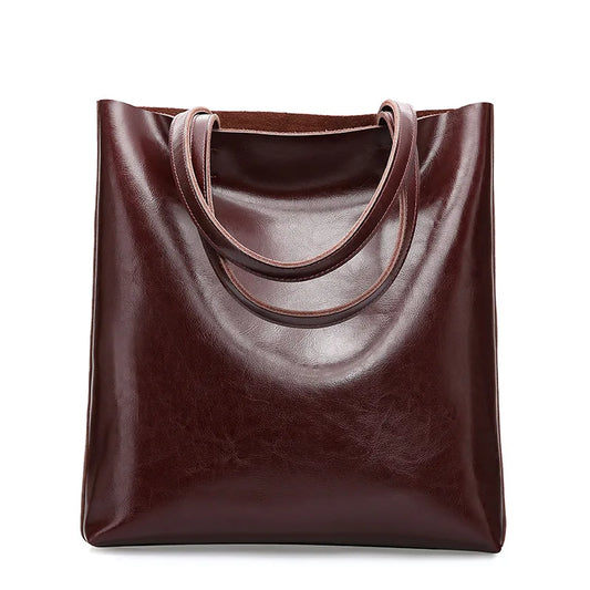 Genuine Cow Leather Large Women’s Shoulder Tote Bag