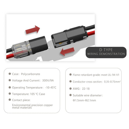 10-Pack 2-Pin Waterproof Automotive Electrical Wire Connector Plug Kit