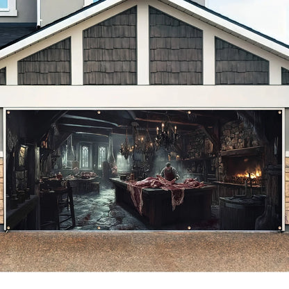 Fright Lab Butcher Halloween Banner – Haunted Lab Outdoor Décor