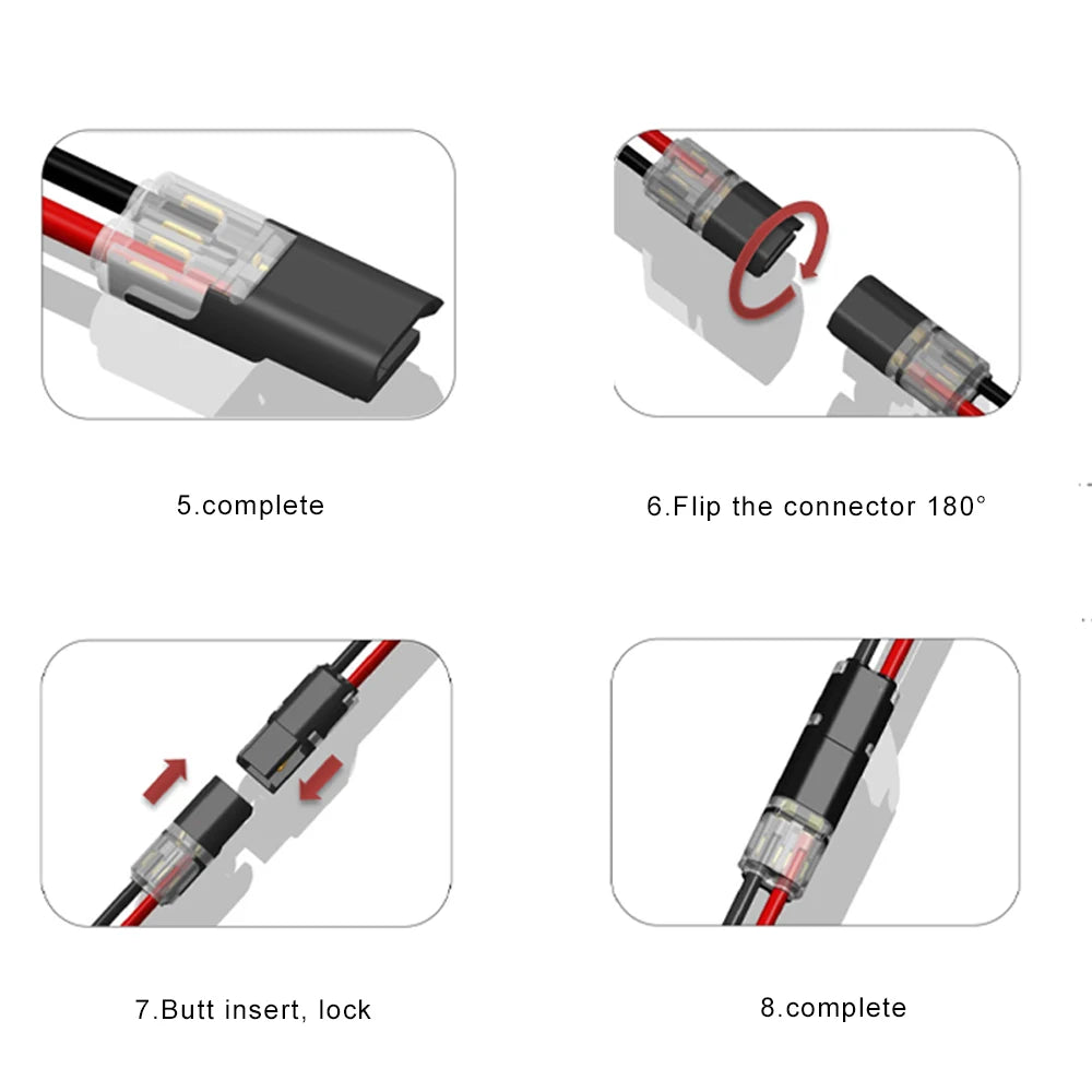 10-Pack 2-Pin Waterproof Automotive Electrical Wire Connector Plug Kit