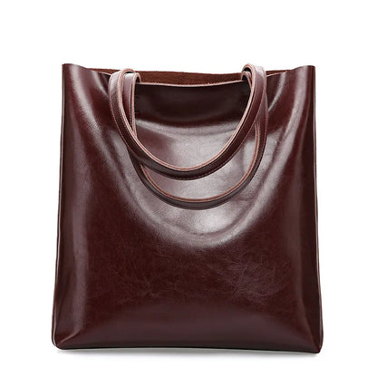 Genuine Cow Leather Large Women’s Shoulder Tote Bag
