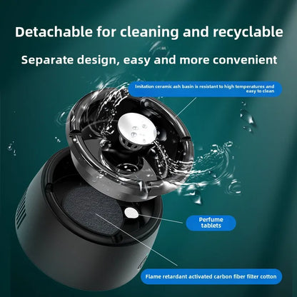 Portable Smokeless Ashtray with Air Purifier – Automatic Fresh Air Cleaner