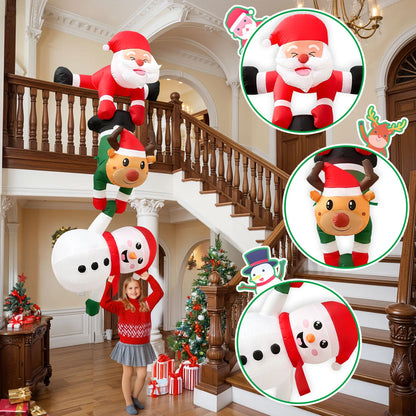 Climbing Santa & Friends" 8FT Christmas Inflatable