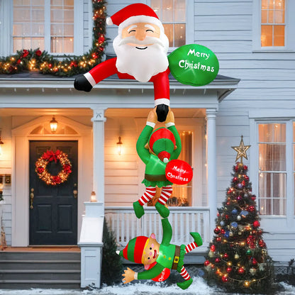 Climbing Santa & Friends" 8FT Christmas Inflatable