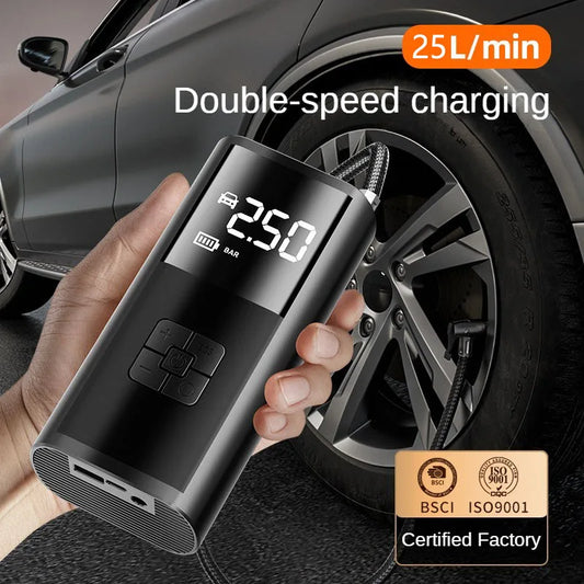 RoadReady 150PSI Portable Tire Inflator – Fast Electric Air Pump for Car, Motorcycle & Bike