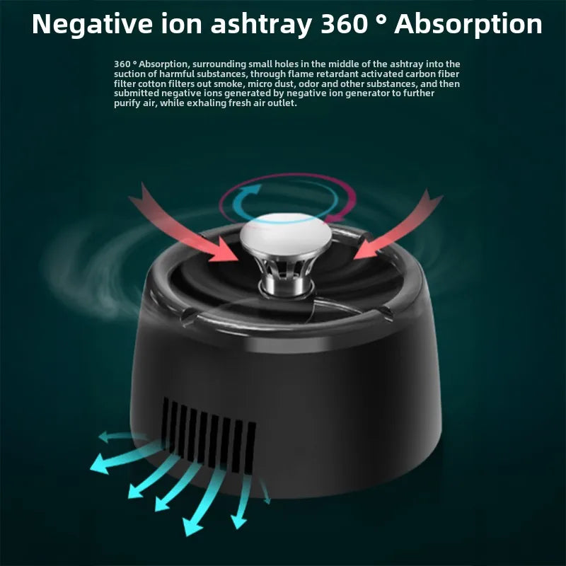 Portable Smokeless Ashtray with Air Purifier – Automatic Fresh Air Cleaner