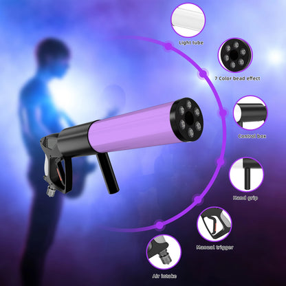 SpectraBlast LED RGB CO₂ Smoke Gun – Halloween Atmosphere Fog Cannon for Party & Stage Effects