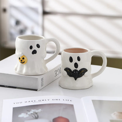 Cute Ghost Halloween Mug – Ceramic Spooky Coffee Cup with Handle