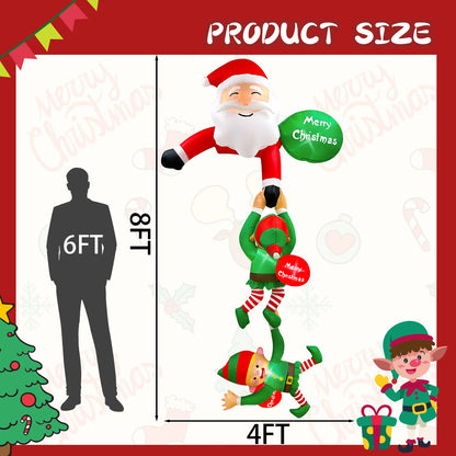 Climbing Santa & Friends" 8FT Christmas Inflatable