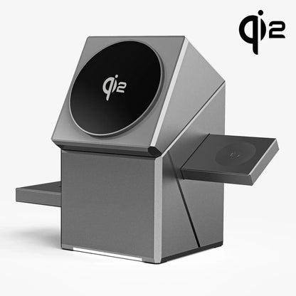 SnapVolt Qi2 3-in-1 Magnetic Charging Dock for iPhone, Watch & AirPods