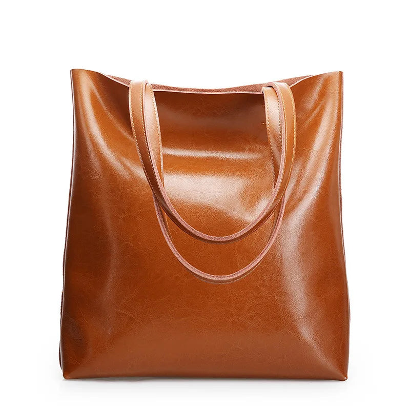 Genuine Cow Leather Large Women’s Shoulder Tote Bag