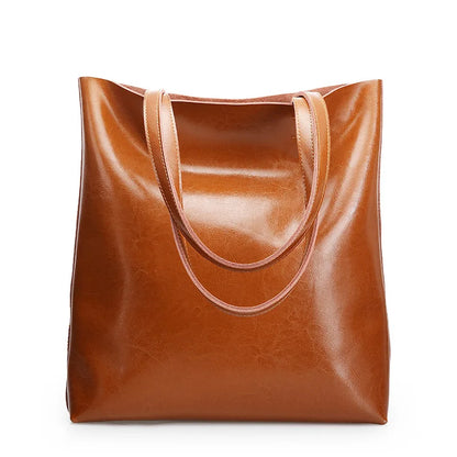 Genuine Cow Leather Large Women’s Shoulder Tote Bag