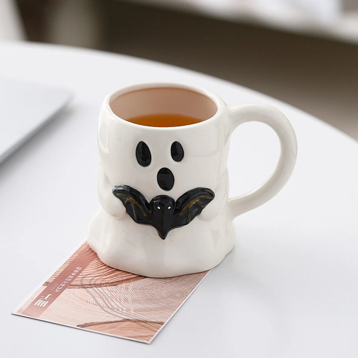Cute Ghost Halloween Mug – Ceramic Spooky Coffee Cup with Handle