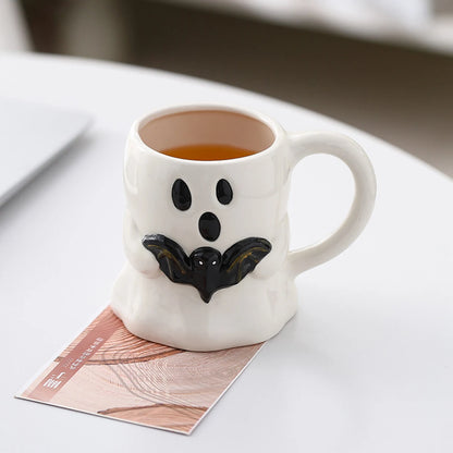 Cute Ghost Halloween Mug – Ceramic Spooky Coffee Cup with Handle