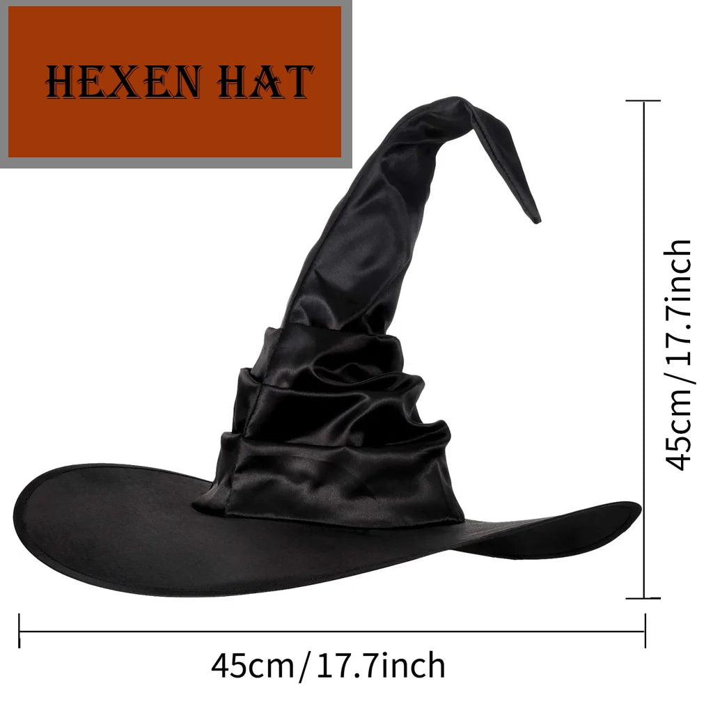 Hexen Hat – Classic Halloween Witch & Wizard Costume Headgear