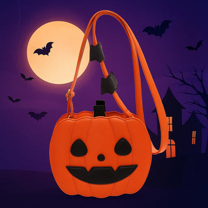 Pumpkin Demon Messenger Bag – Halloween PU Leather Shoulder Bag
